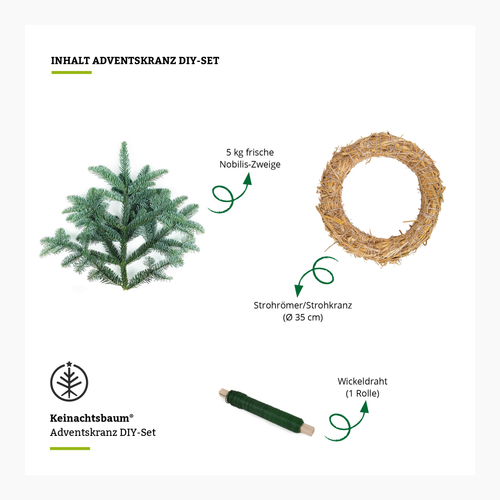 DIY Advent Wreath Set with Fresh Nobilis Fir Branches